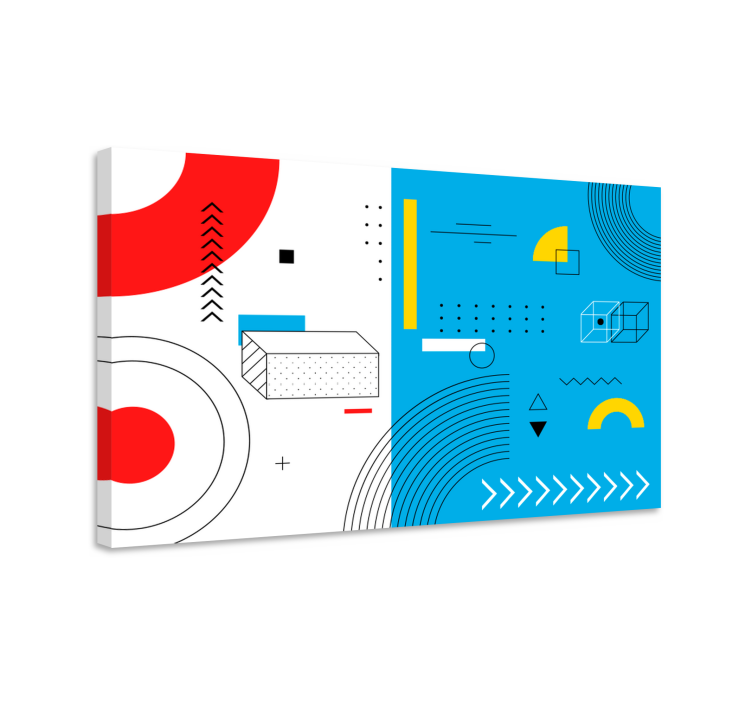 Geometriske lerretsbilde med komposisjon av former - Tenstickers