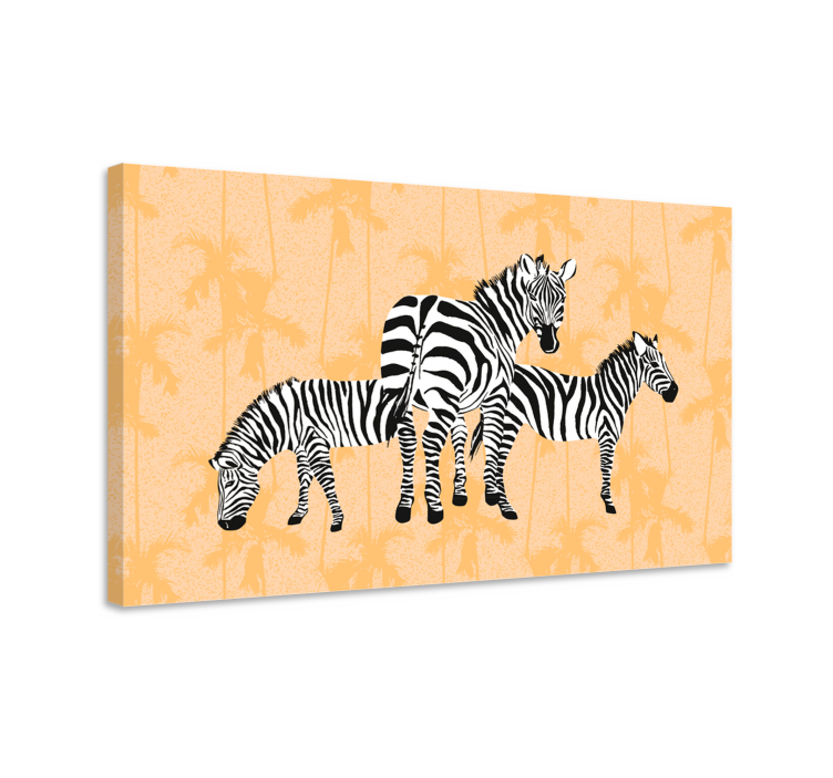 Dyr lerretsbilde zebra trio utstilling - Tenstickers