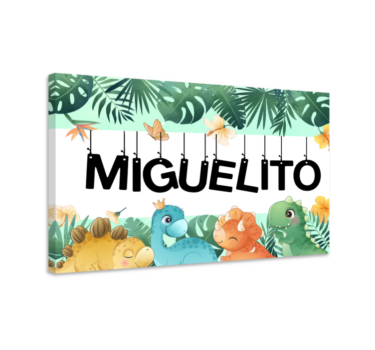 Søtt dinosaurmotiv heste lerretsbilde - Tenstickers