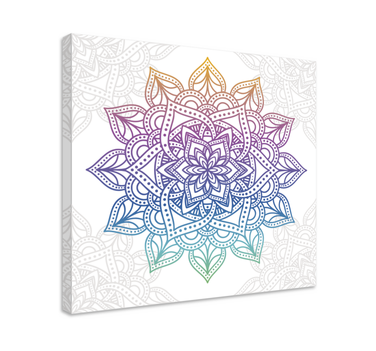 Fargerik gradient mandala lerret veggkunst - Tenstickers