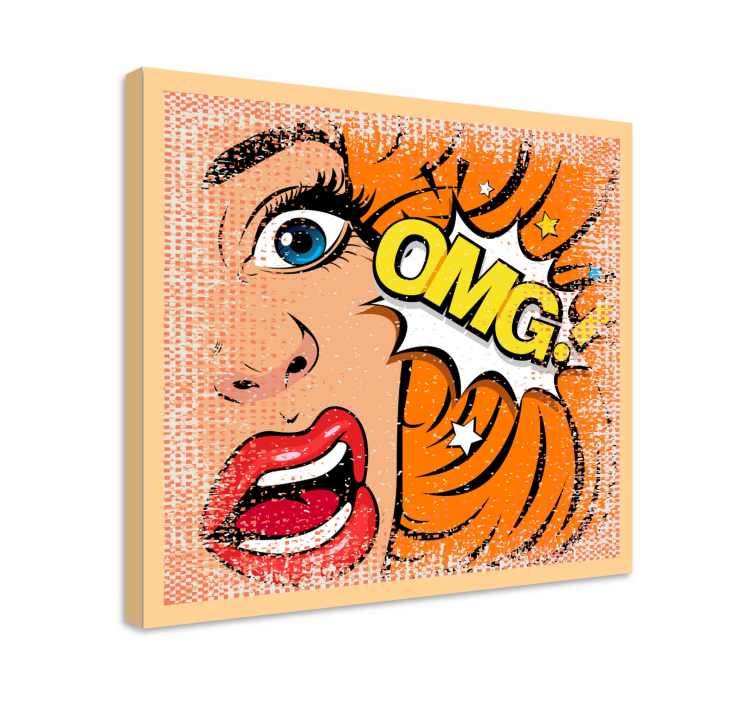 Pop art ansikts lerret kunsttrykk - Tenstickers