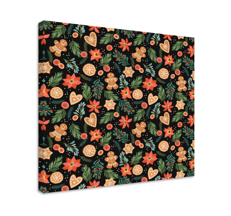 Dyr lerretsbilde pepperkakeferiemønstre - Tenstickers