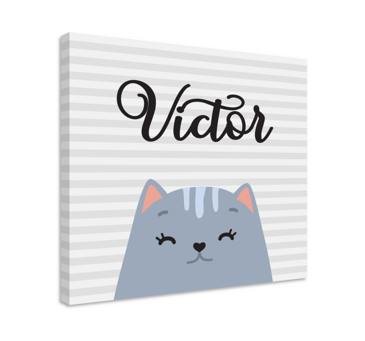 Katte lerretsbilde smilende katt victor - Tenstickers