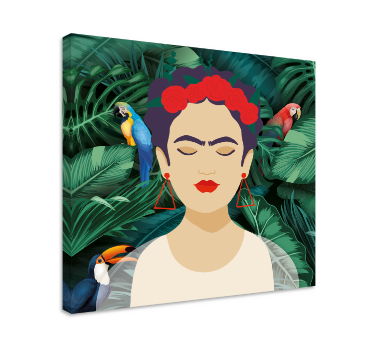 Lerretsbilde personer inspirert av frida kahlo - Tenstickers