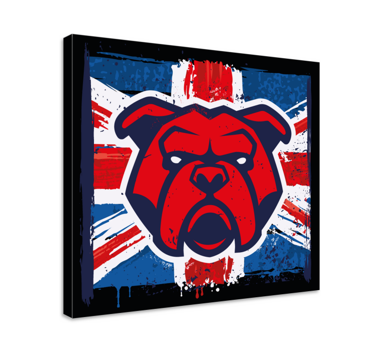 Bulldog britisk flagg hunde lerretsbilde - Tenstickers