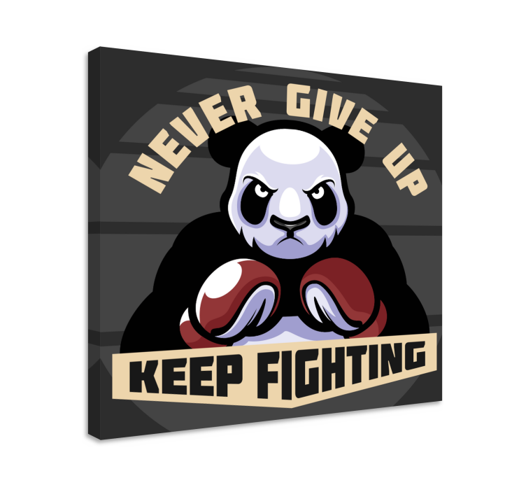 Motivasjon for pandaboksing dyr lerretsbilde - Tenstickers