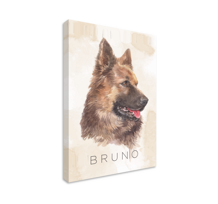 Hunde lerretsbilde schæferhund portrett - Tenstickers