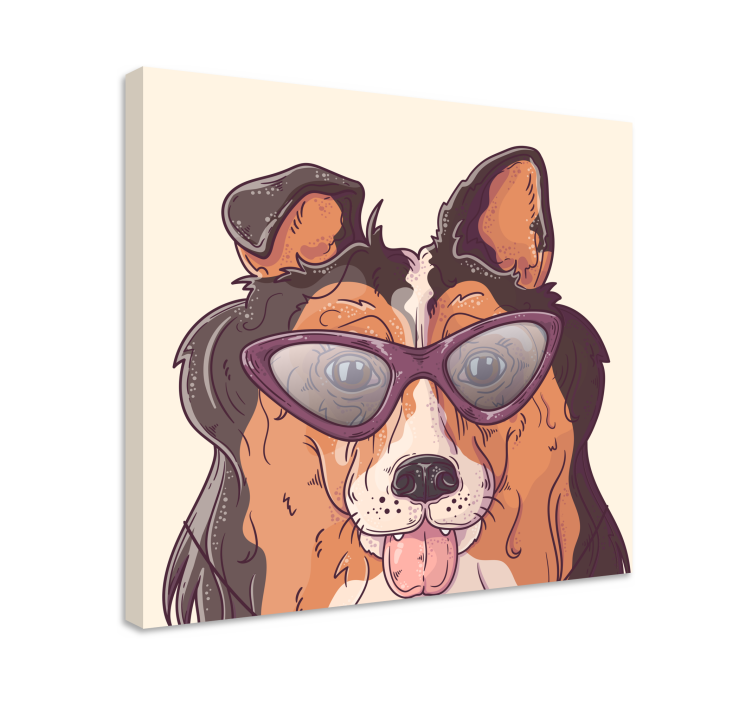 Hunde lerretsbilde hund med solbriller - Tenstickers