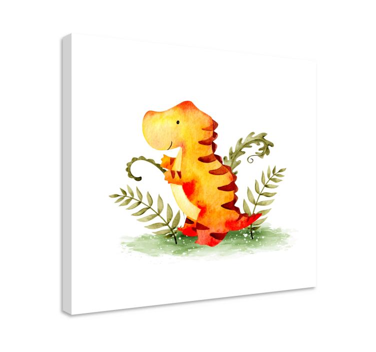 Charming baby dinosaur dinosaurs lerretsbilde - Tenstickers