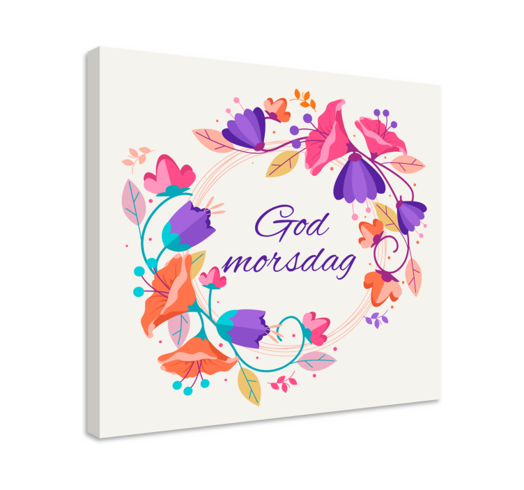 Lilla blomster Lerretsbilde morsdag - Tenstickers