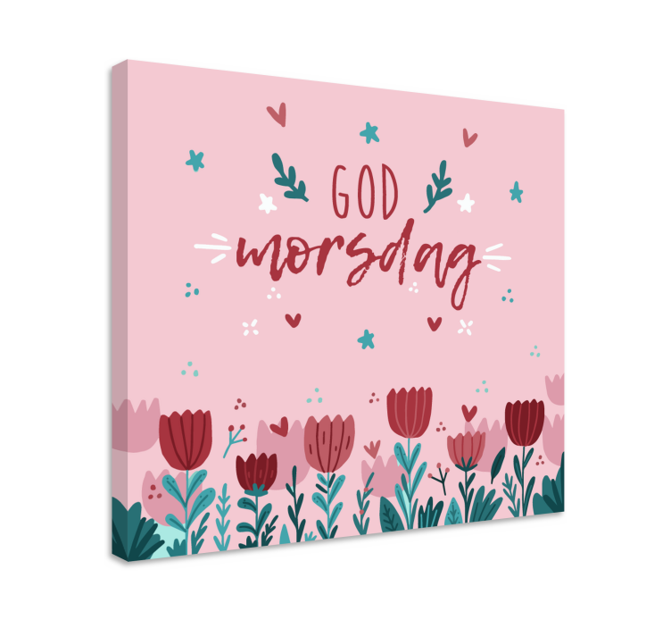 Tegneserieplanter og blomster Lerretsbilde morsdag - Tenstickers