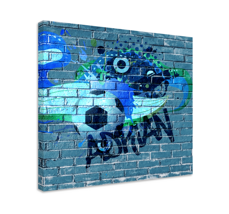 Sport lerretsbilde fotball graffiti kunst - Tenstickers