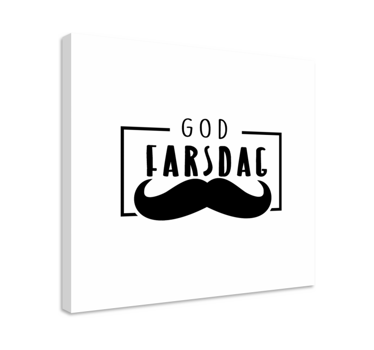 Svart bart Lerretsbilde farsdag - Tenstickers
