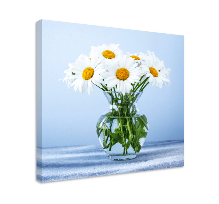Blomst lerretsbilde daisies in glass - Tenstickers