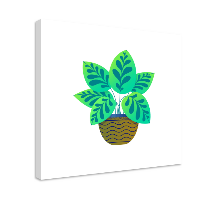 Frodig grønt løvverk blomst lerretsbilde - Tenstickers