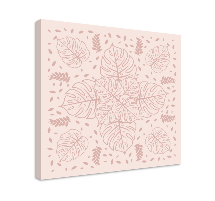 Botanisk monstera-mønster Lerretsbilde planter - Tenstickers