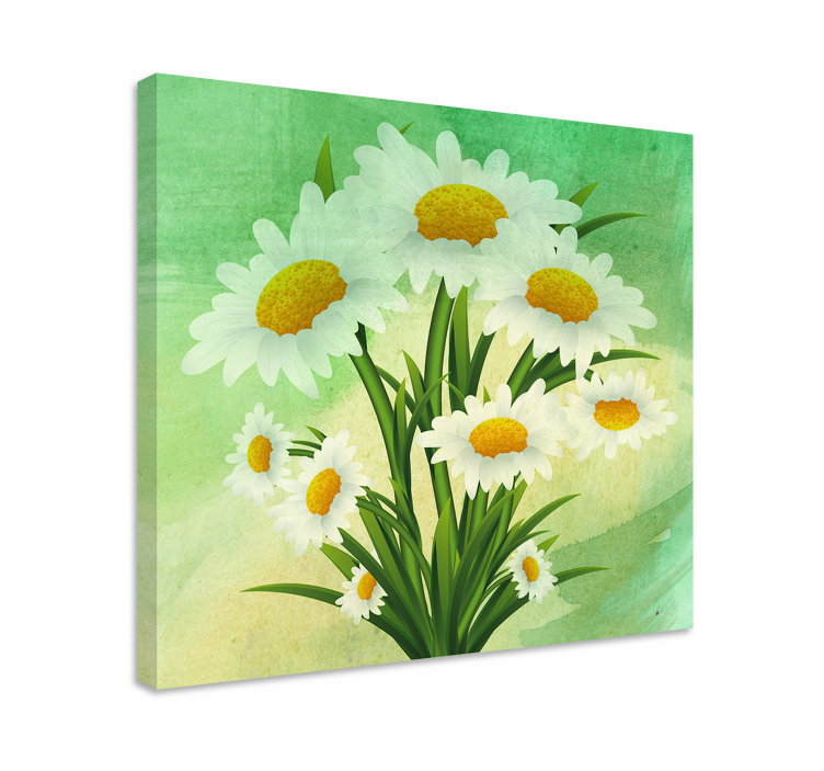 Blomst lerretsbilde daisies bouquet - Tenstickers