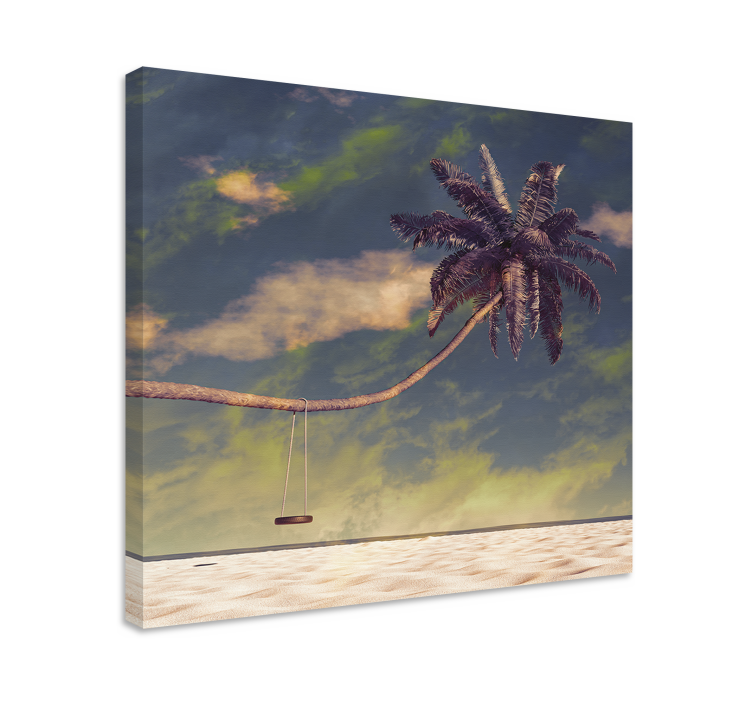 Blomst lerretsbilde palm tree sving - Tenstickers