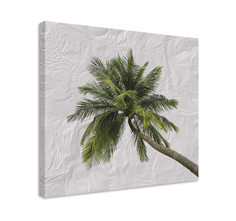 Tall palm frond blomst lerretsbilde - Tenstickers