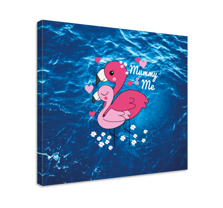 Mamma og meg flamingoer lerretsbilde dyr og insekter - Tenstickers