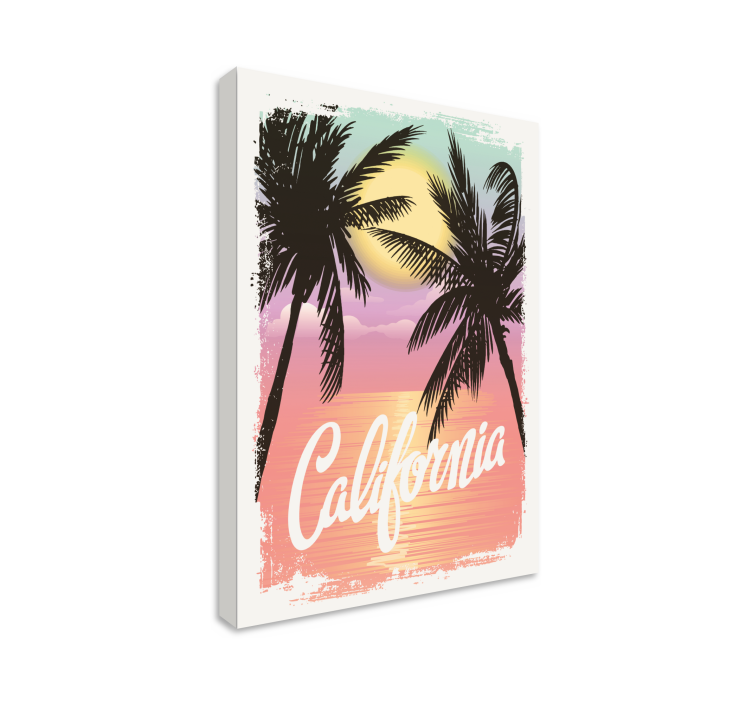 Californiske solnedgangsvibber byer lerretsbilde - Tenstickers