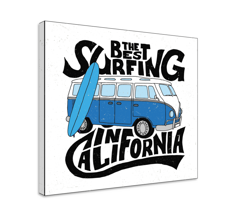Sport lerretsbilde surfing california van - Tenstickers