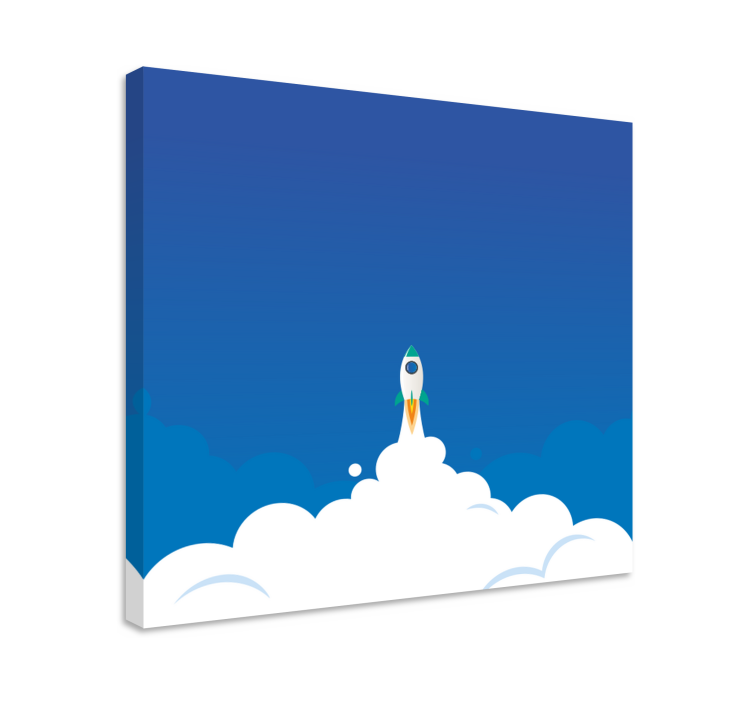 Dinosaurer lerretsbilde rakettoppskytingseventyr - Tenstickers