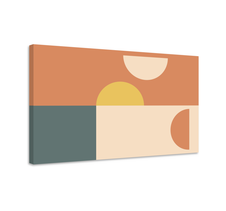 Halvsirkler og rektangler lerretsbilde geometrisk - Tenstickers