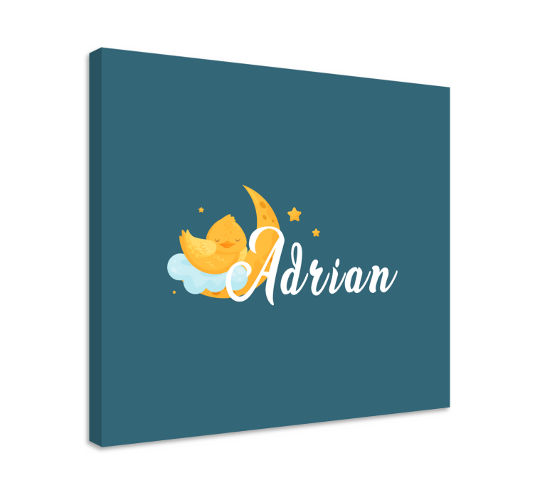 Kylling på månen med stjerner lerretsbilde fugler - Tenstickers