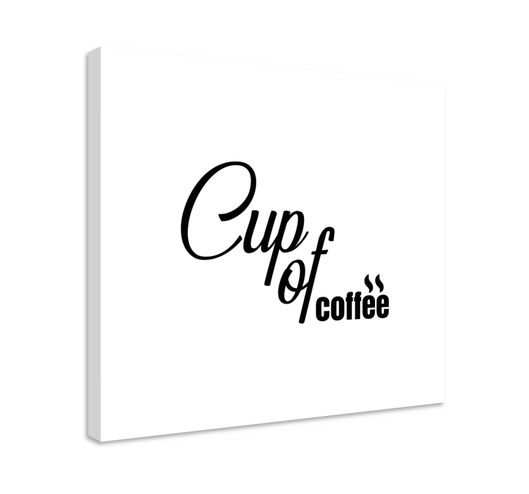 Kopp kaffe minimalistisk stil lerretsbilde tekster - Tenstickers