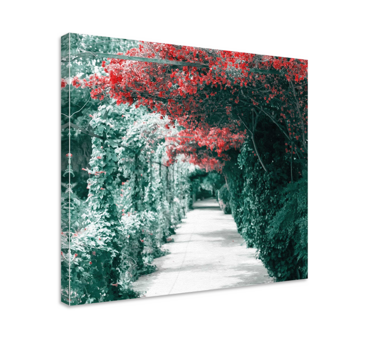 Vibrant floral pathway blomst lerretsbilde - Tenstickers