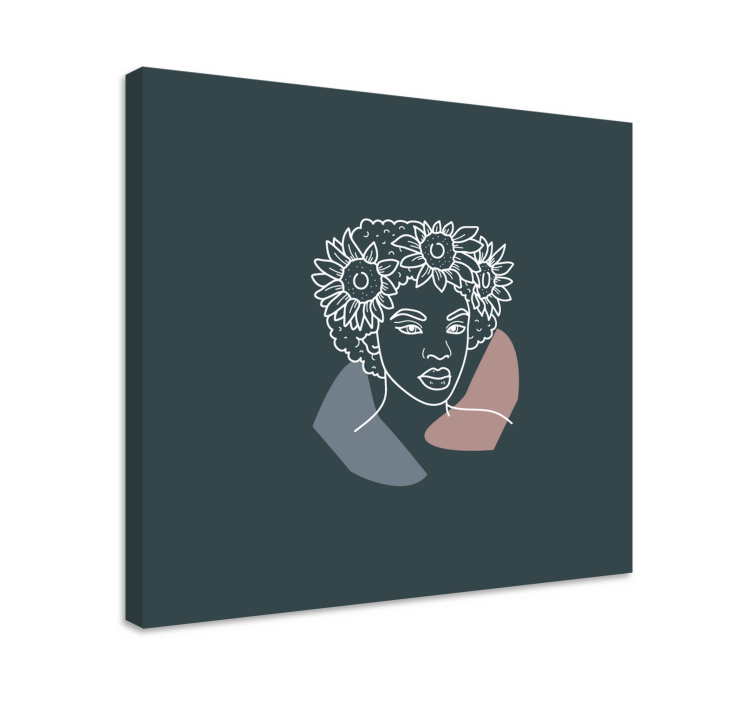 Lerretsbilde personer med utsmykket botanisk portrett - Tenstickers