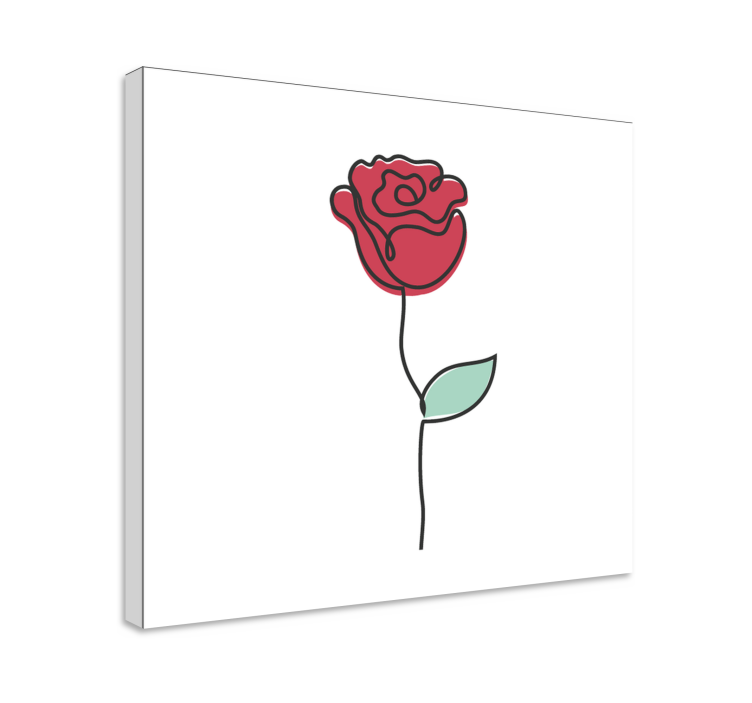 Blomst lerretsbilde elegant rød rose - Tenstickers