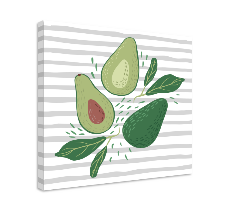 Frukt stillbilde lerretsbilde avocado trio arrangement - Tenstickers