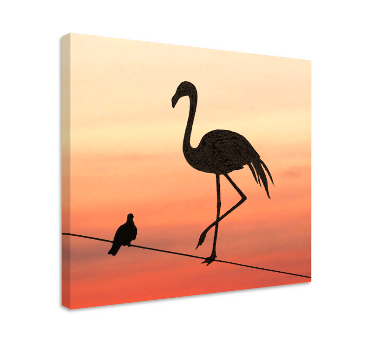 Flamingo og fugledesign lerretsbilde resepsjon - Tenstickers