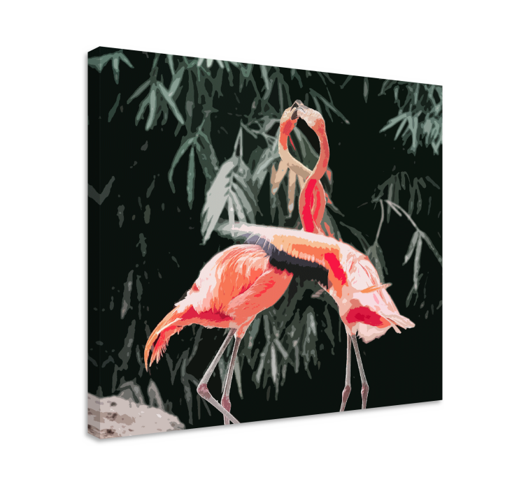 Hunde lerretsbilde flamingopar - Tenstickers