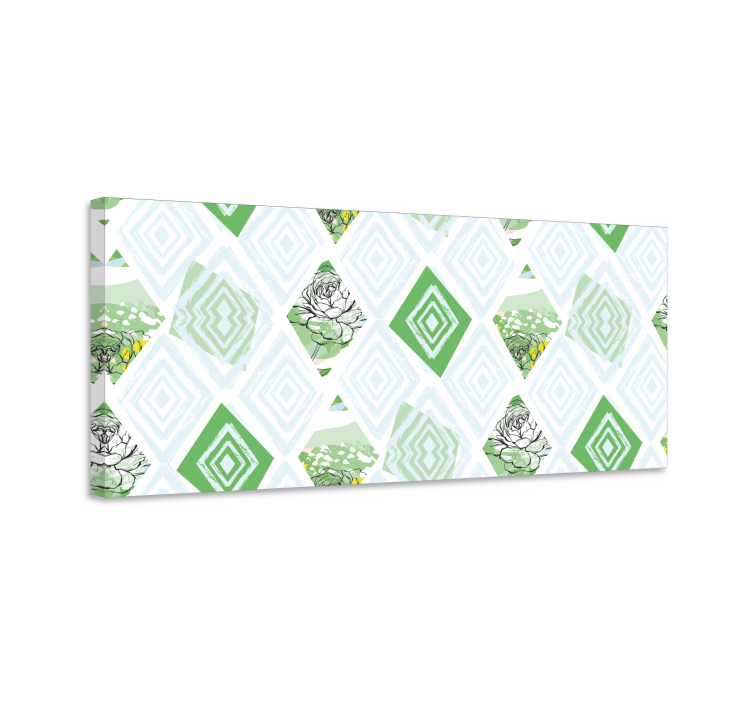 Blomst lerretsbilde geometrisk sukkulentmønster - Tenstickers