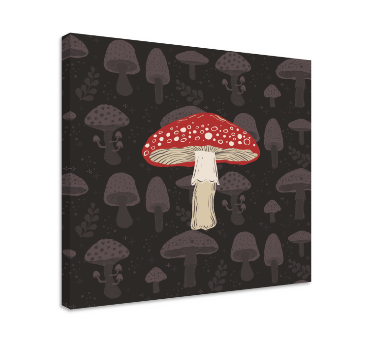 Håndtegnet original mashroom design lerretsbilde kjøkken - Tenstickers