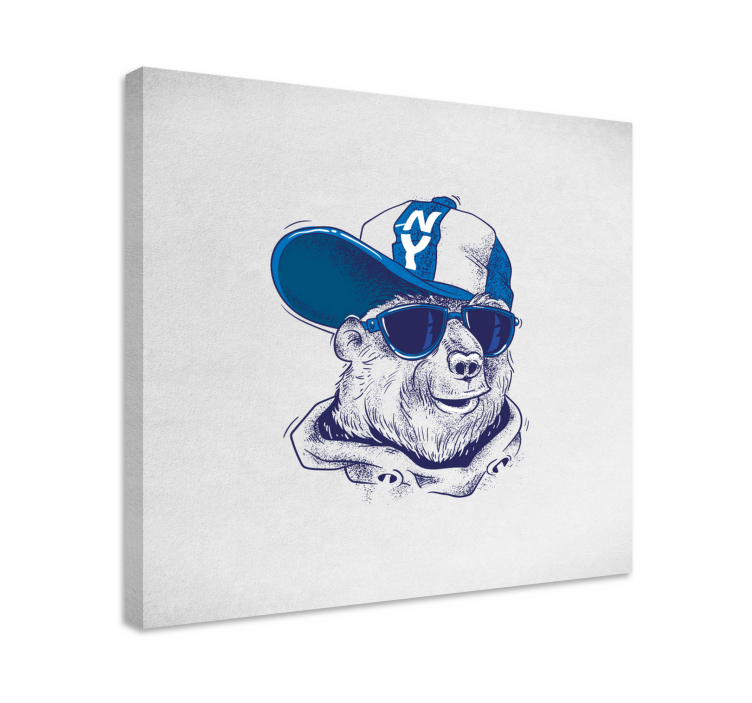 Kult bjørnestil dyr lerretsbilde - Tenstickers