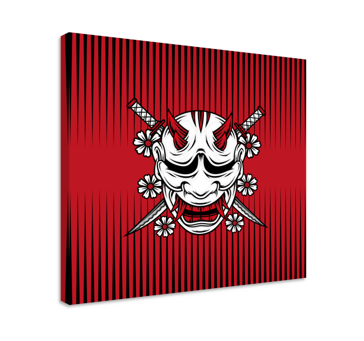Lerretsbilde mandala demonsk maske kunst - Tenstickers
