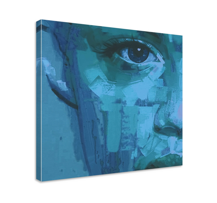 øyedetalj blå lerretsbilde personer - Tenstickers