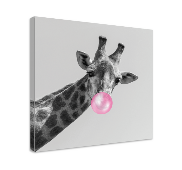 Giraff med bobler dyr lerretsbilde - Tenstickers