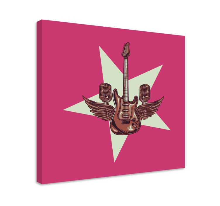 Lerretsbilde musikal elektrisk gitarvinger - Tenstickers