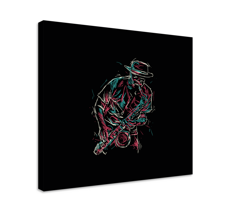 Lerretsbilde musikal saxofonspiller - Tenstickers