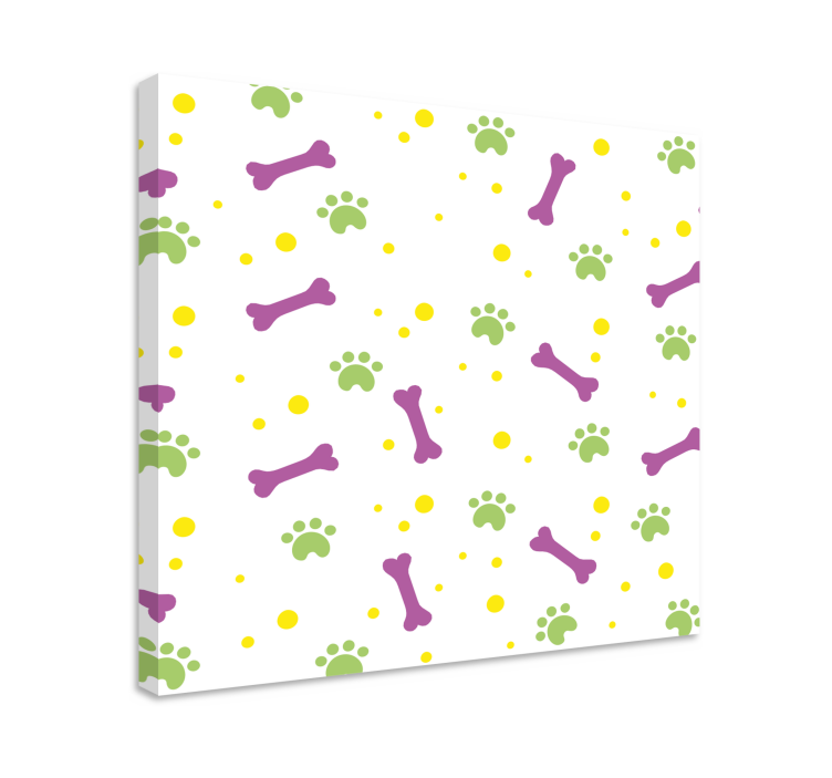 Hunde lerretsbilde med livlige poteavtrykk - Tenstickers