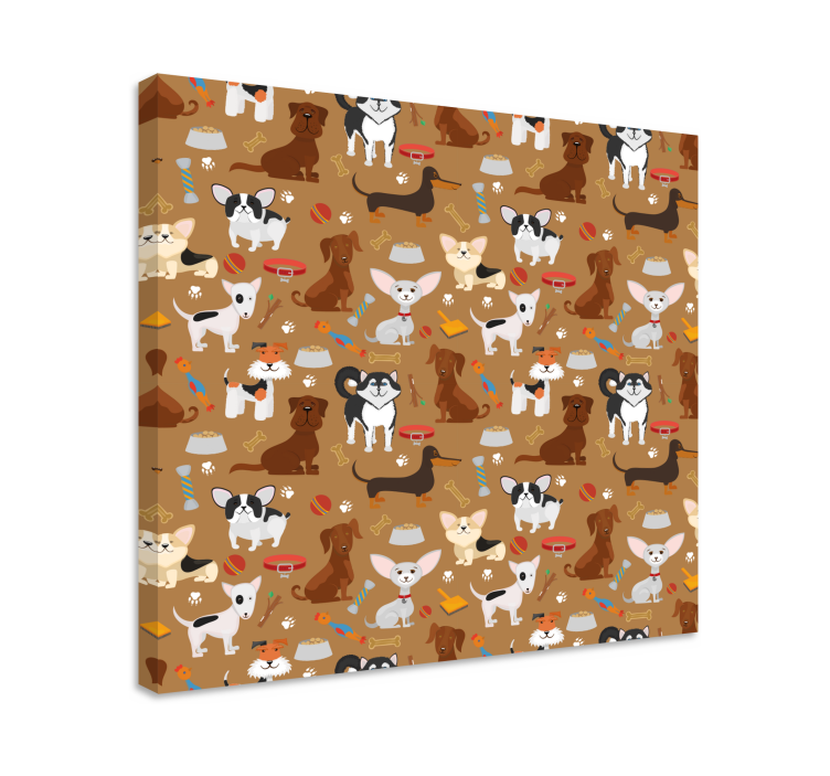 Brune valper hunde lerretsbilde - Tenstickers