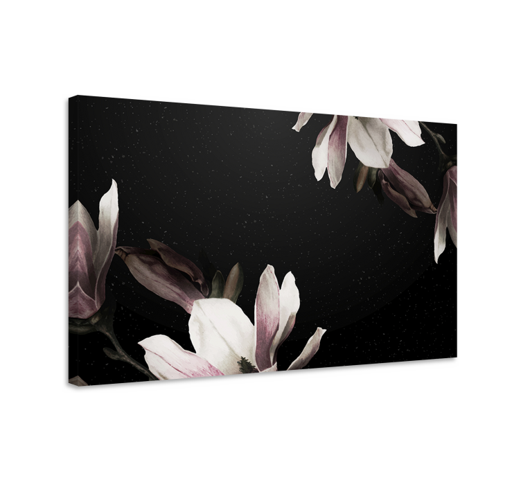 Blomst lerretsbilde magnolia blomsterarrangement - Tenstickers