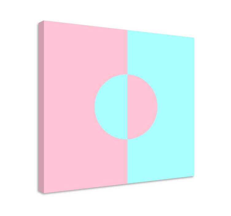 Sirkler og splitt geometriske lerretsbilde - Tenstickers