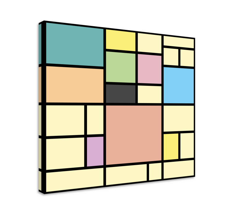 Geometriske lerretsbilde med livlige former - Tenstickers