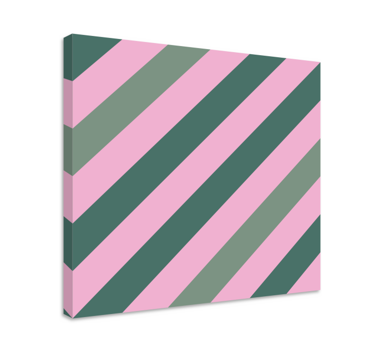 Geometriske lerretsbilde med diagonal stripe mønster - Tenstickers